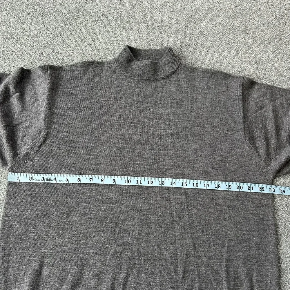Pendleton Sweater Men Large Gray Merino Wool Mock Neck‎ Knit Hong Kong Vintage